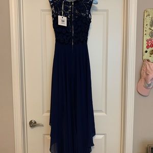 Navy blue high low dress